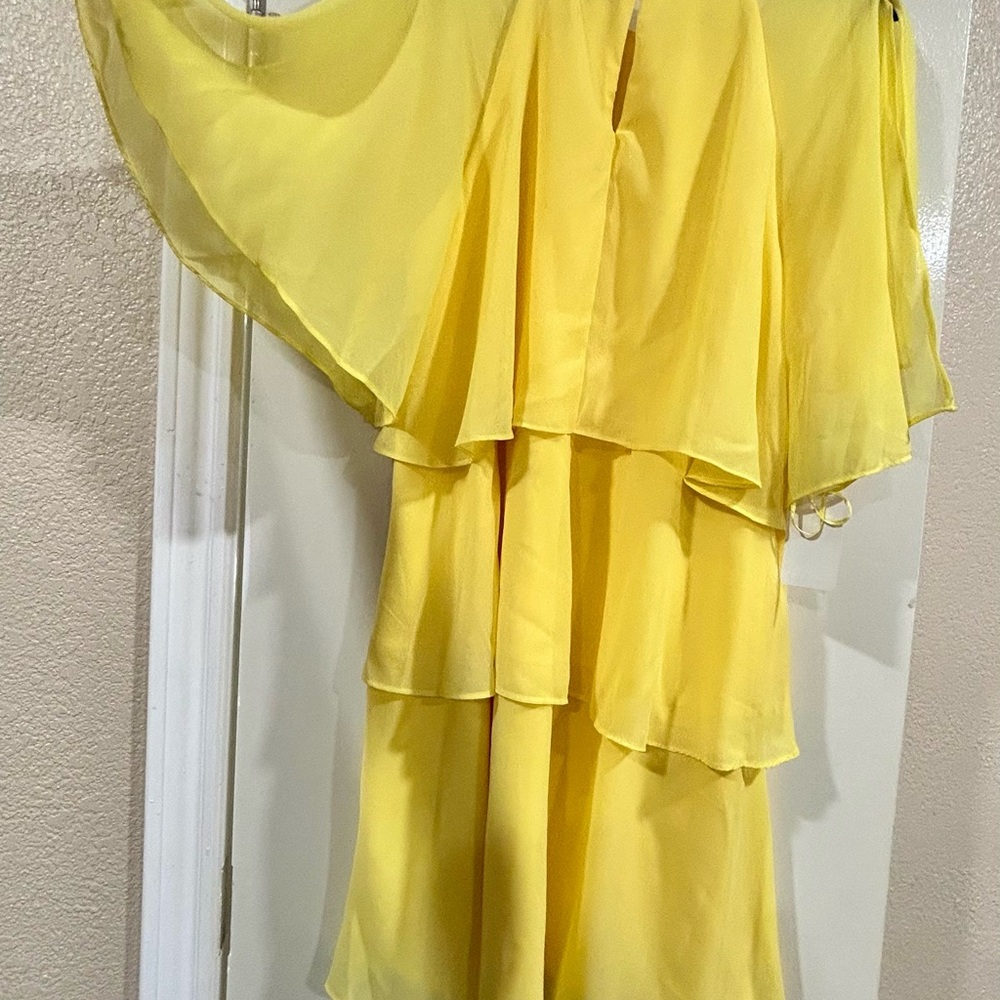 Elegant Yellow Layered Dress